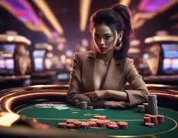 Live dealer table blackjack game with multiple camera angles